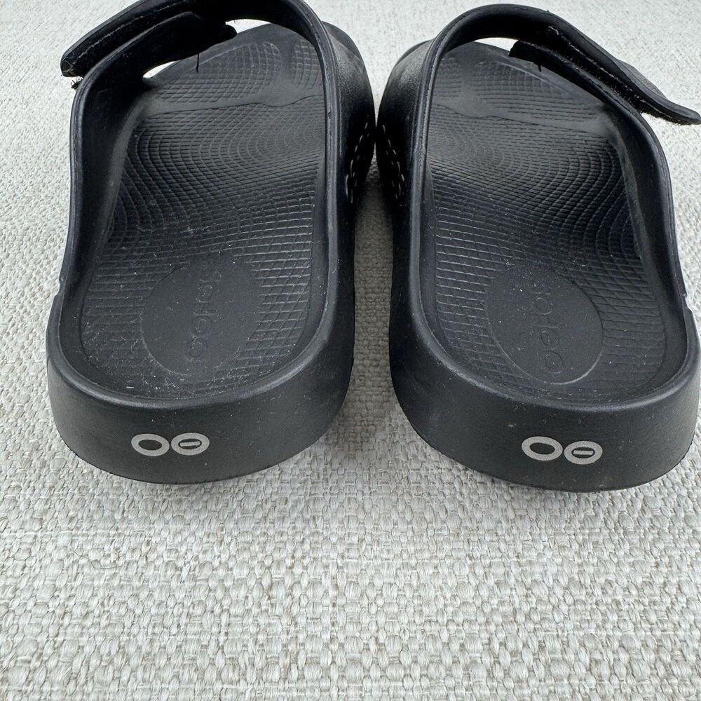 OOFOS OOAHH Sport Flex Slides Black Recovery Sandals Shoes - Picture 5 of 16